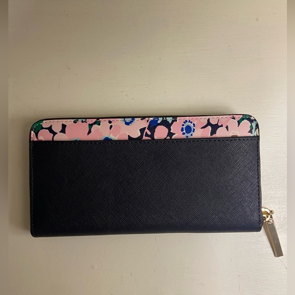 Kate Spade navy blue and floral wallet - Picture 2 of 3